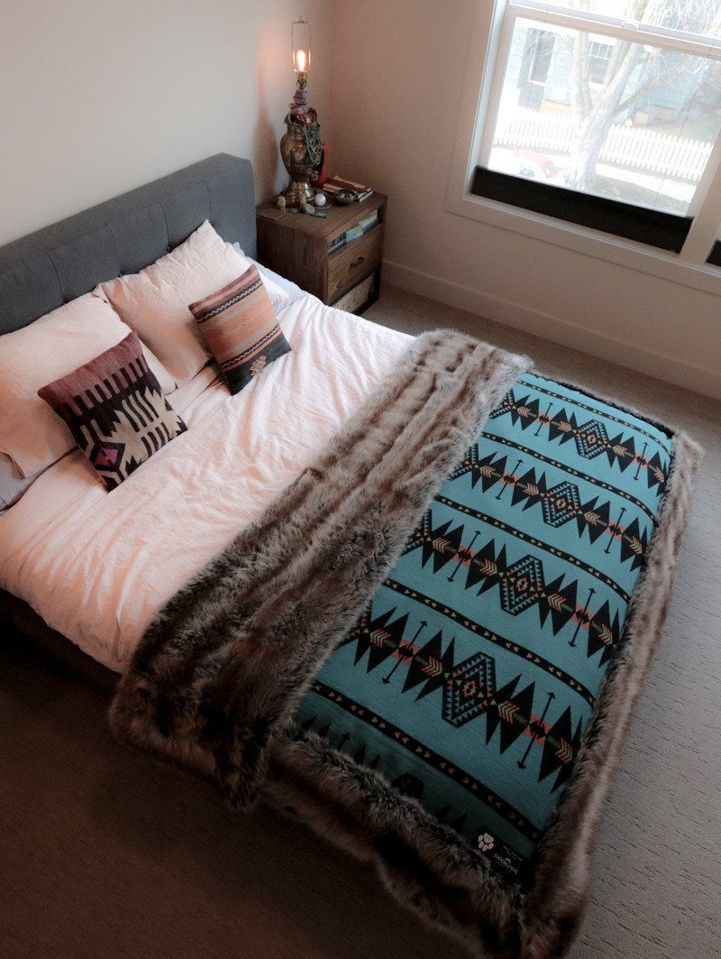 Grey Wolf Large Faux Fur Blanket